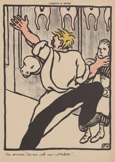 Au secours! On me vole une côtelette av Félix Vallotton