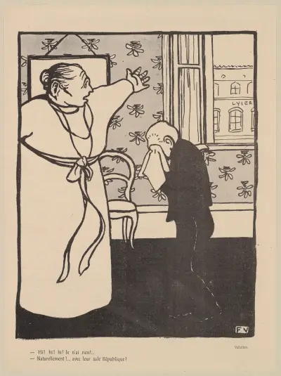 Hi! hi! hi! Je n’ai rien!..Naturellement!… avec leur sale République! av Félix Vallotton