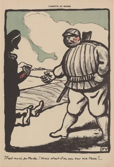 Il est mort, entendu! Mais etait il ou non sur ma terre! av Félix Vallotton