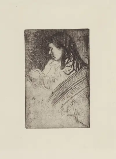 Jeune fille aux mains jointes av Félix Vallotton