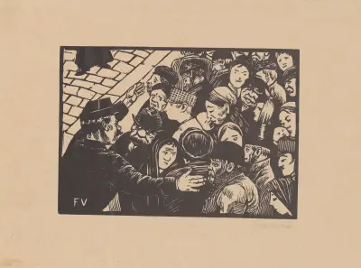 La foule à Paris av Félix Vallotton