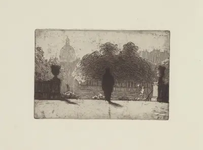 Le Panthéon vu du Luxembourg av Félix Vallotton