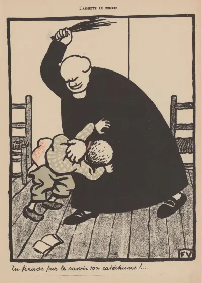Tu finiras par le savoir ton catéchisme! av Félix Vallotton