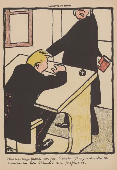 Vous me conjuguerez dix fois le verbe Je regarde voler les mouches au lieu d’écouter mon professeur av Félix Vallotton