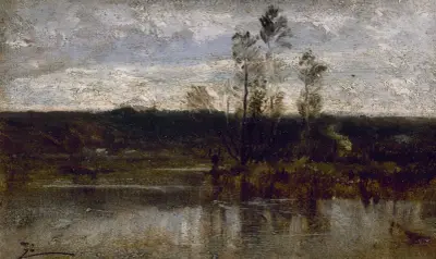 Flussufer von Félix Ziem