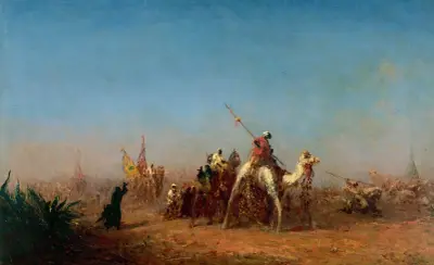Karavan på väg mot Mekka av Félix Ziem