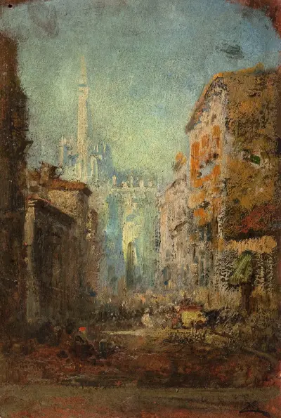 Milanos domkyrka av Félix Ziem