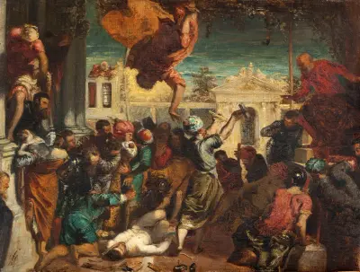 Le miracle de l’esclave, copie d’après Tintoret ou Le martyre de Saint-Marc, Félix Ziem