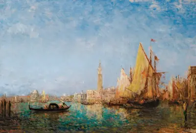Dogepalatset i Venedig av Félix Ziem