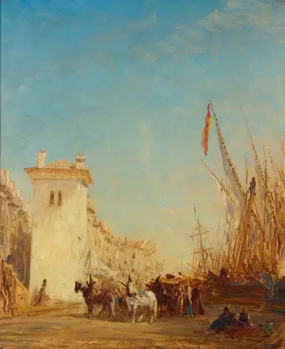 Kajen Saint-Jean i Marseille av Félix Ziem