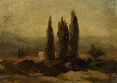 De tre cypresserna av Félix Ziem