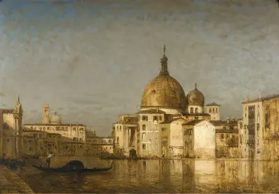 San Simeone Piccolo bortom Canal Grande, Venedig av Félix Ziem