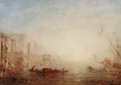 Venedig, Canal Grande i morgonljus av Félix Ziem