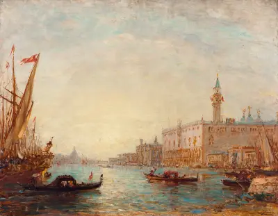 Venise, Le Palais Des Doges, 1870 av Félix Ziem