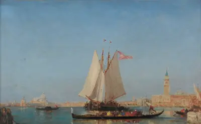 Venise; l’entrée du Grand Canal av Félix Ziem