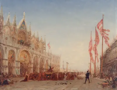 Venedig, processionen på Sankt Georgs dag av Félix Ziem
