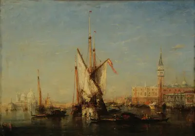 Venedig; Blick auf San Giorgio von Félix Ziem