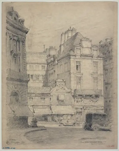 Hörnet av Rue d’Aboukir och Place des Victoires av Ferdinand Boberg
