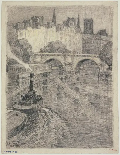 Staden och en del av Pont-Neuf av Ferdinand Boberg