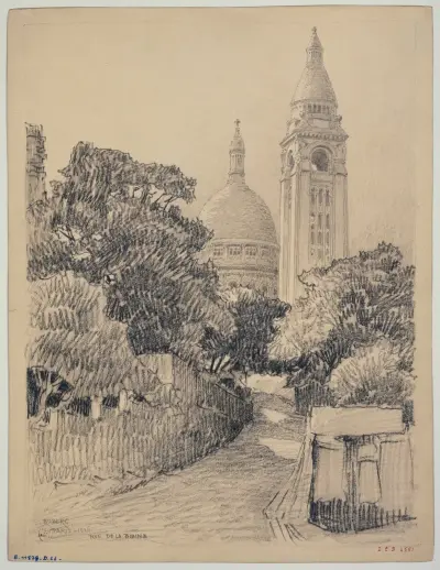 La rue de la Bonne à Montmartre av Ferdinand Boberg