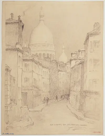 La rue de Norvins et la rue Jean-Baptiste Clément av Ferdinand Boberg