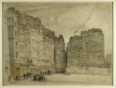 Rue Miron efter rivningen av husen i gamla Paris av Ferdinand Boberg