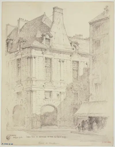 Hörnet av rue Saint-Antoine och rue du Petit Musc av Ferdinand Boberg