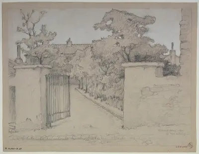 Le jardin d’une maison, 24 rue Norvins av Ferdinand Boberg