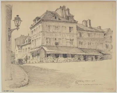 Place du Tertre et la rue du Mont Cenis, Montmartre av Ferdinand Boberg