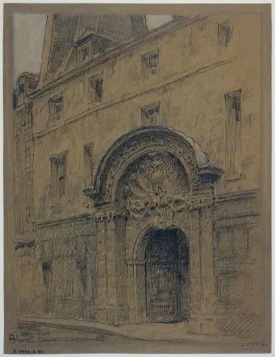 Porte d’entrée de l’Hôtel Chalons-Luxembourg, 26 rue Geoffroy l’Asnier av Ferdinand Boberg