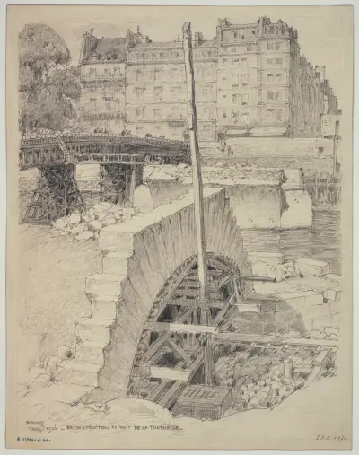 Återuppbyggnaden av Pont de la Tournelle av Ferdinand Boberg