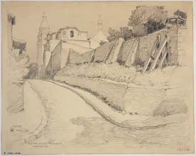 Rue des Saules och rue Cortot i Montmartre av Ferdinand Boberg