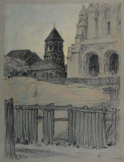 Saint-Pierre de Montmartre et le Sacré-Coeur av Ferdinand Boberg