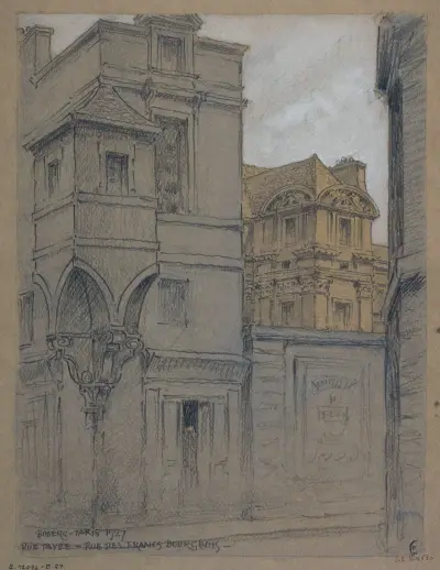Tornet på Hôtel Lamoignon, hörnet av rue des Francs-Bourgeois och rue Pavée av Ferdinand Boberg