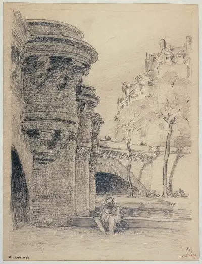 Tre högar på Pont-Neuf av Ferdinand Boberg