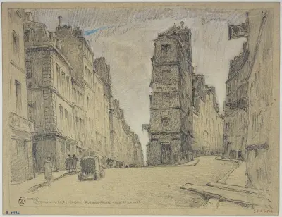 Gamla hus vid rue Beauregard och rue de la Lune av Ferdinand Boberg