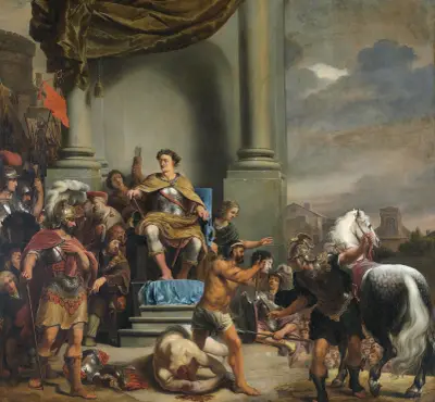 Consul Titus Manlius Torquatus Orders the Beheading of his Son av Ferdinand Bol