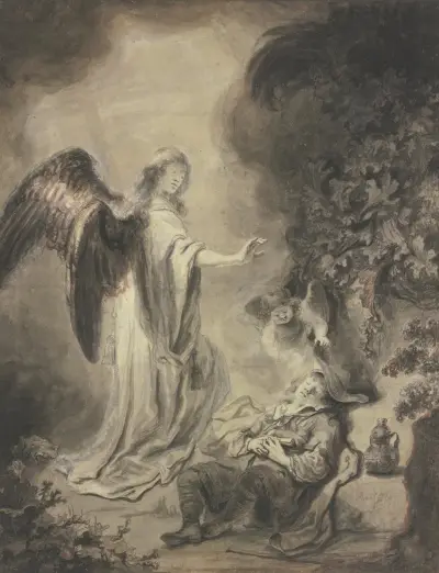 Der Engel erscheint Jacob im Traume av Ferdinand Bol