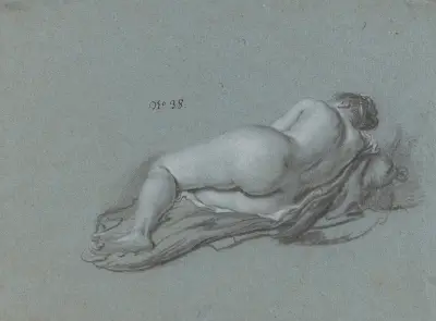 Reclining Female Nude av Ferdinand Bol