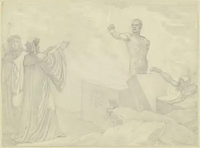 Dante och Vergil hos Farinata och Cavalcanti av Ferdinand Fellner