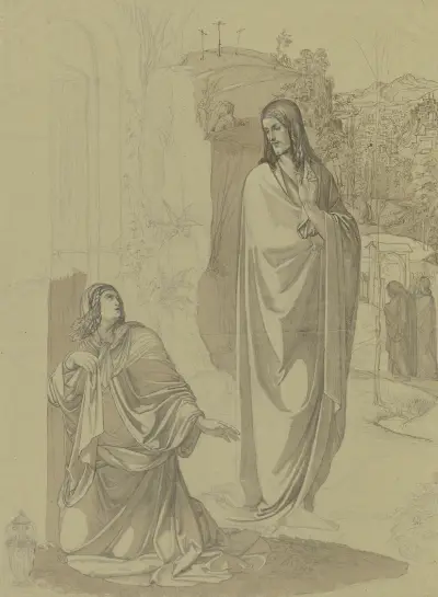 Den uppståndne Kristus uppenbarar sig för Maria Magdalena av Ferdinand Fellner