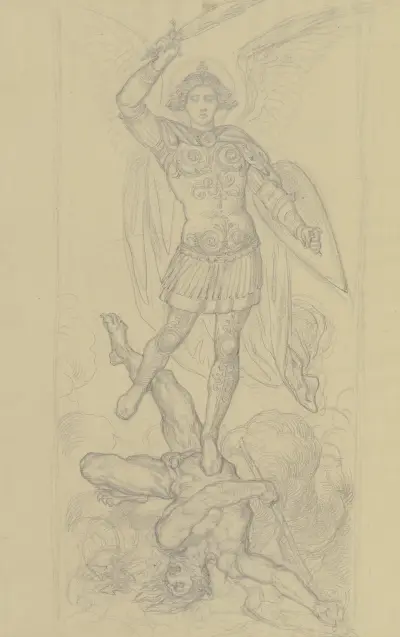 Ärkeängeln Mikael störtar Satan av Ferdinand Fellner