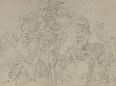 Equestrian combat av Ferdinand Fellner