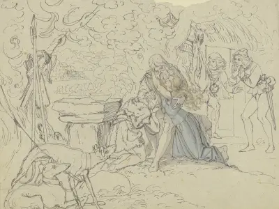 Karl den store finner Eginhart och Emma av Ferdinand Fellner