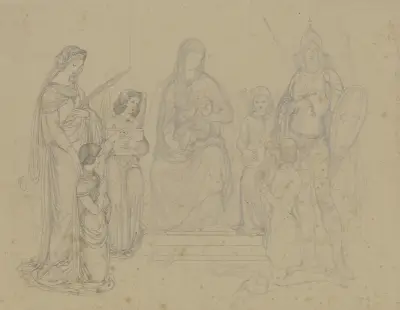 Madonna med Sankt Göran, Sankta Agnes samt en stiftare och hans hustru, troligen från familjen Fellner av Ferdinand Fellner