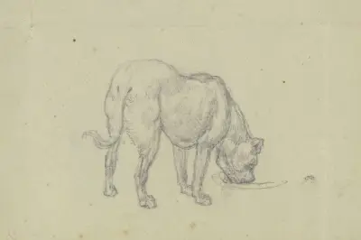 Sovande hund, sedd bakifrån av Ferdinand Fellner