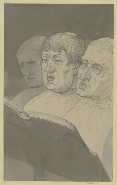 Tre sjungande munkar av Ferdinand Fellner