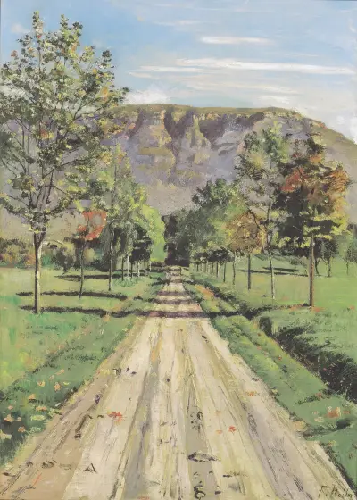 Die Strasse nach Evordes av Ferdinand Hodler