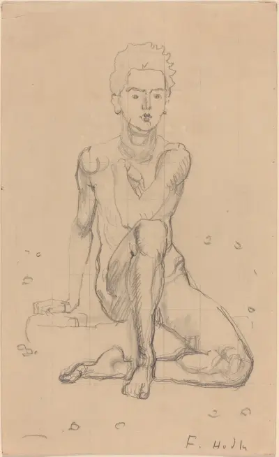 Hector poserar naken av Ferdinand Hodler