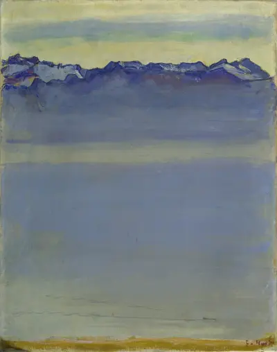 Lake Geneva with the Savoy Alps av Ferdinand Hodler